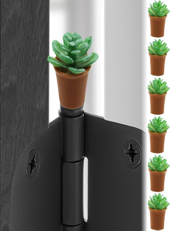 Wallertree Door Hinge Heads Decorative Topper - Succulent Hinge Head Magnet Set of 6 - Potted Plant Door Hinge Head Home Decoration - Image 1
